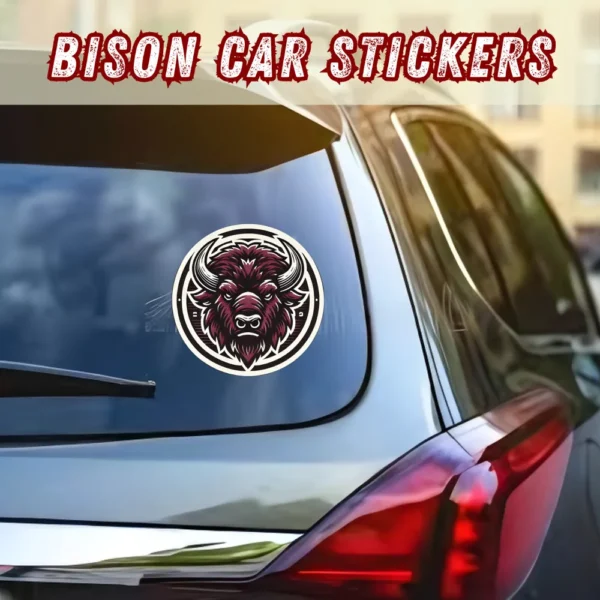 "Premium Bison Car Sticker - 6-inch round design showcasing the unyielding Bison Spirit, perfect for OTA Chennai officer cadets and enthusiasts."