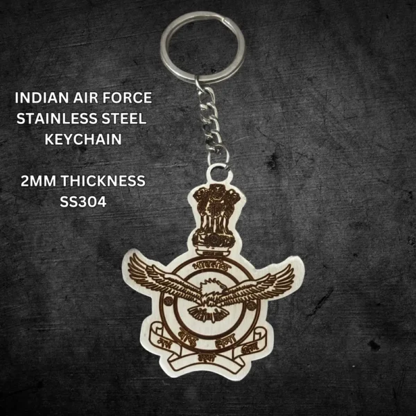 Indian Air Force Stainless Steel Keychain - Image 2