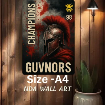 NDA 98 Guvnors Wall Art Wood A4 size