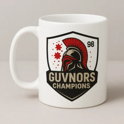NDA 98 Guvnors white coffee mug